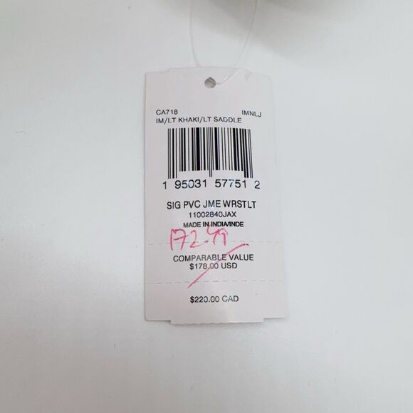 COACH JAMIE Wristlet Light Khaki Signature Canvas Saddle Leather CA718 NWT $178 - Picture 14 of 14